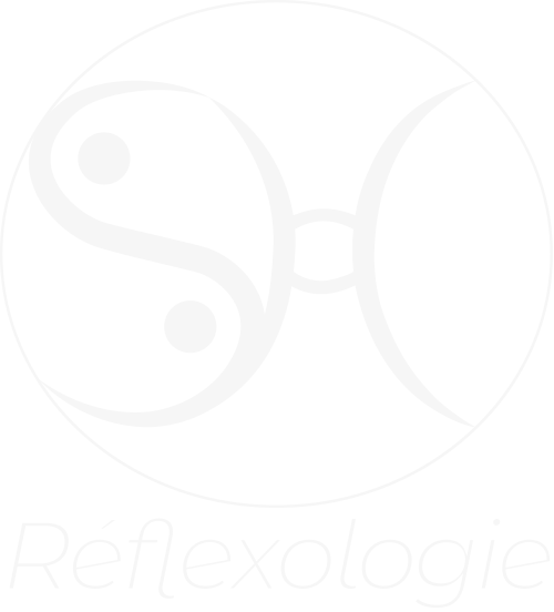 logo vertical blanc de l'espace SH Réflexologie
